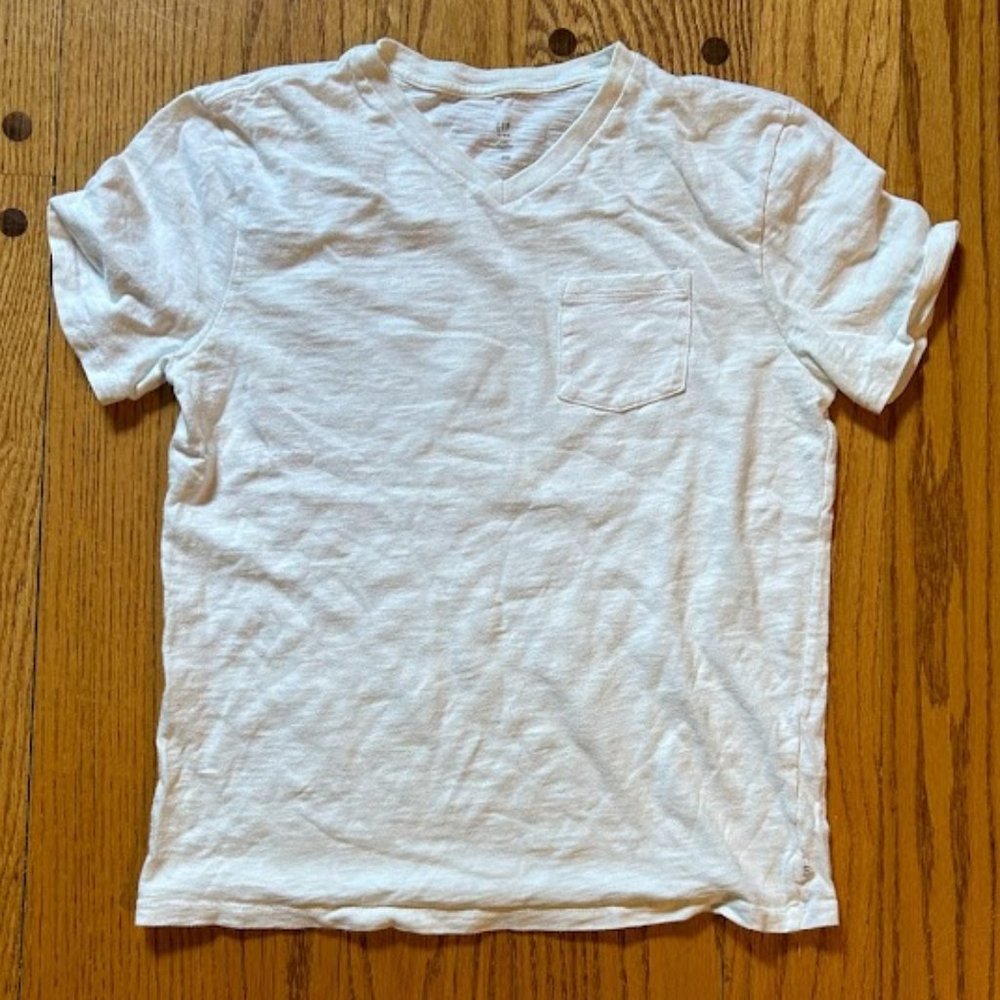 Boys' GAP White V Neck Tee, Size XXL